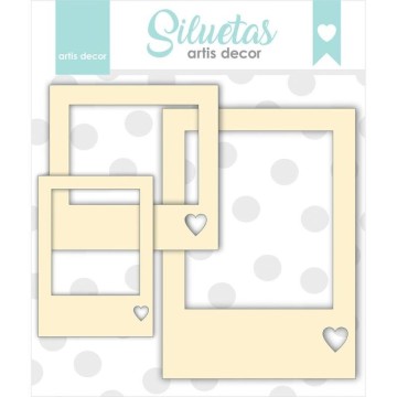 CHIPBOARD POLAROID CORAZON...