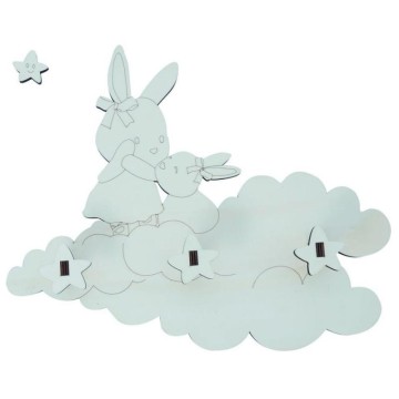 PERCHA CONEJITAS NUBE 40x35cm