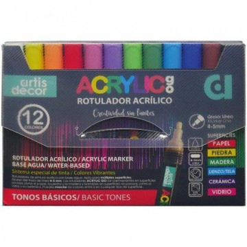 SET 12 ROTULADORES ACRYLIC...