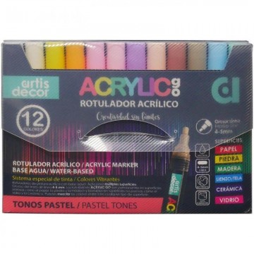 SET 12 ROTULADORES ACRYLIC...