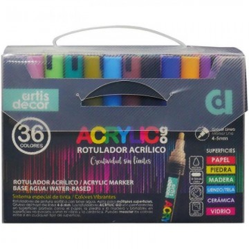 SET 36 ROTULADORES ACRYLIC...