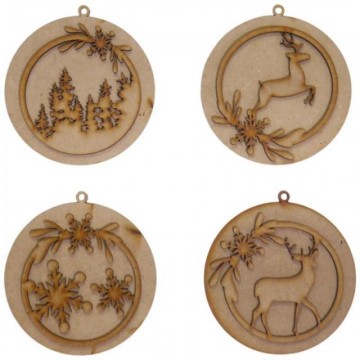SET 4 BOLAS NAVIDAD 10cm....